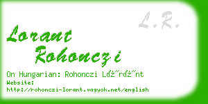 lorant rohonczi business card